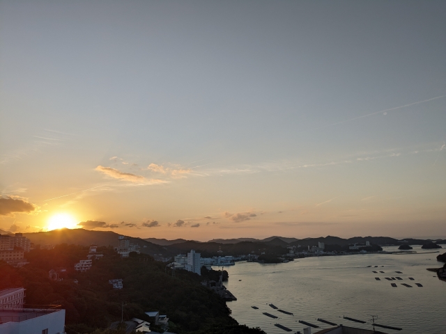 伊勢湾と沈む夕日